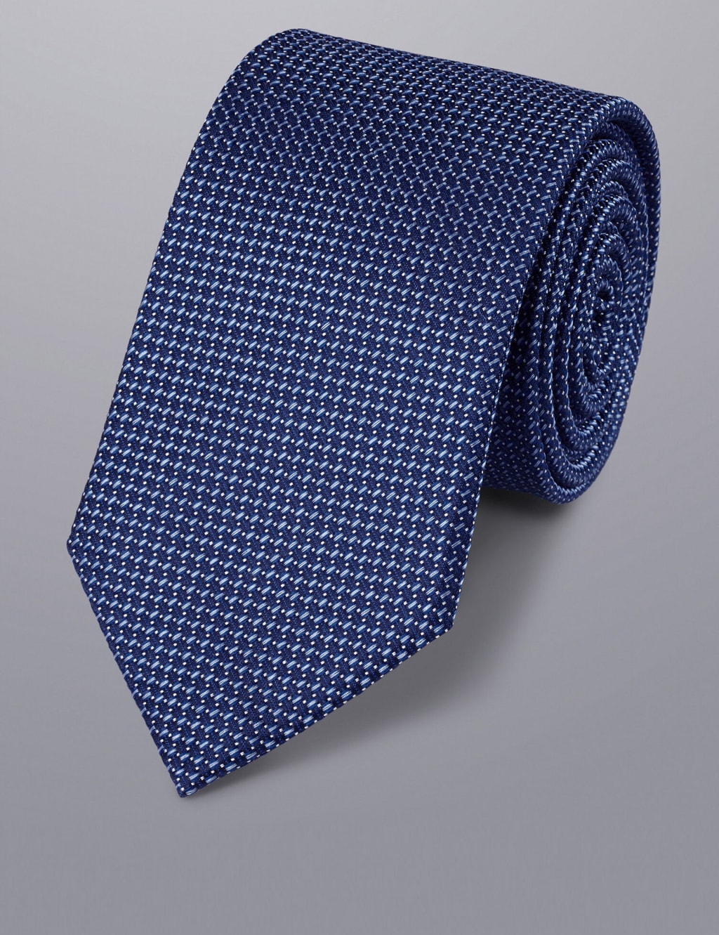 Geometric Textured Pure Silk Tie image 1