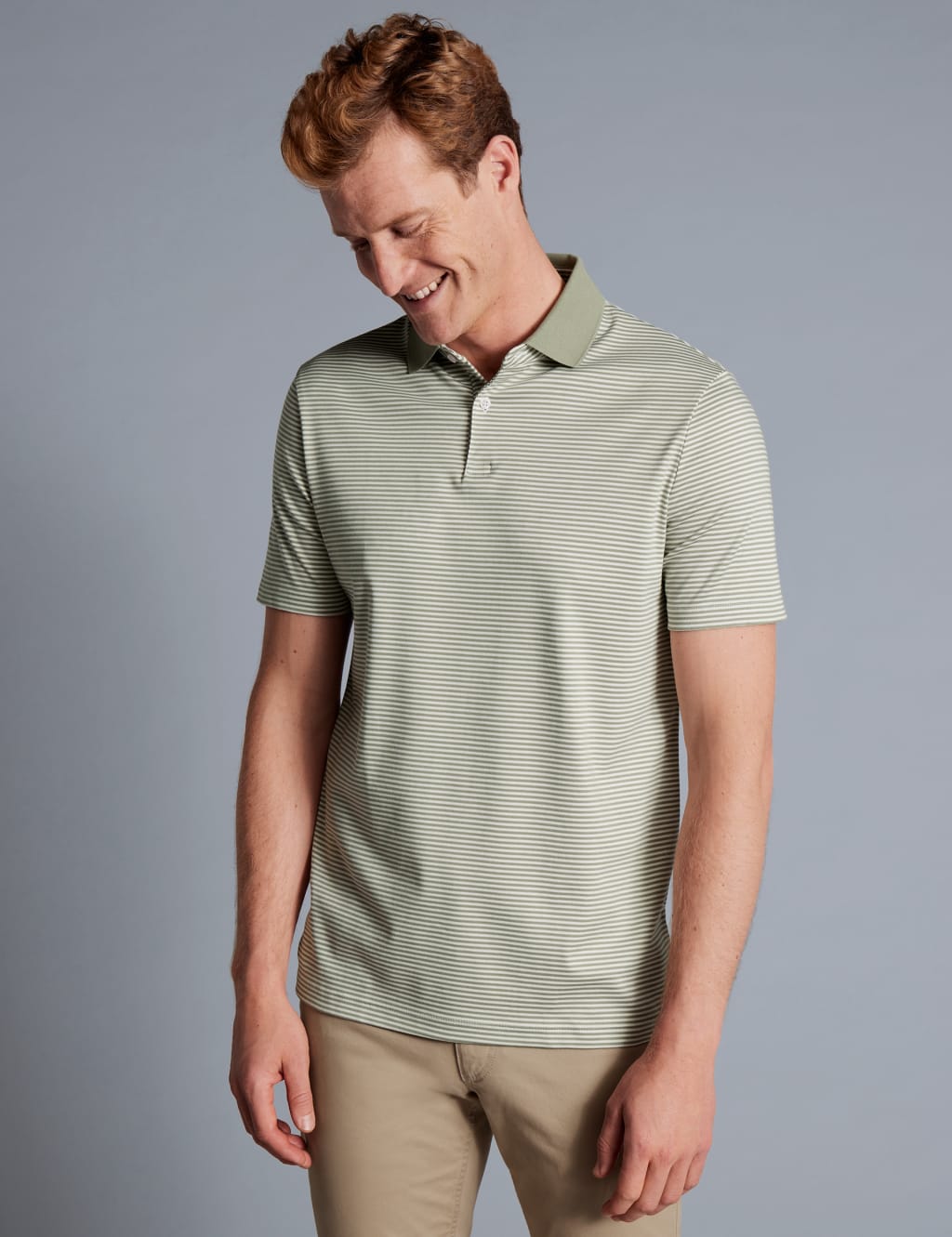 Pure Cotton Jersey Striped Polo Shirt image 1