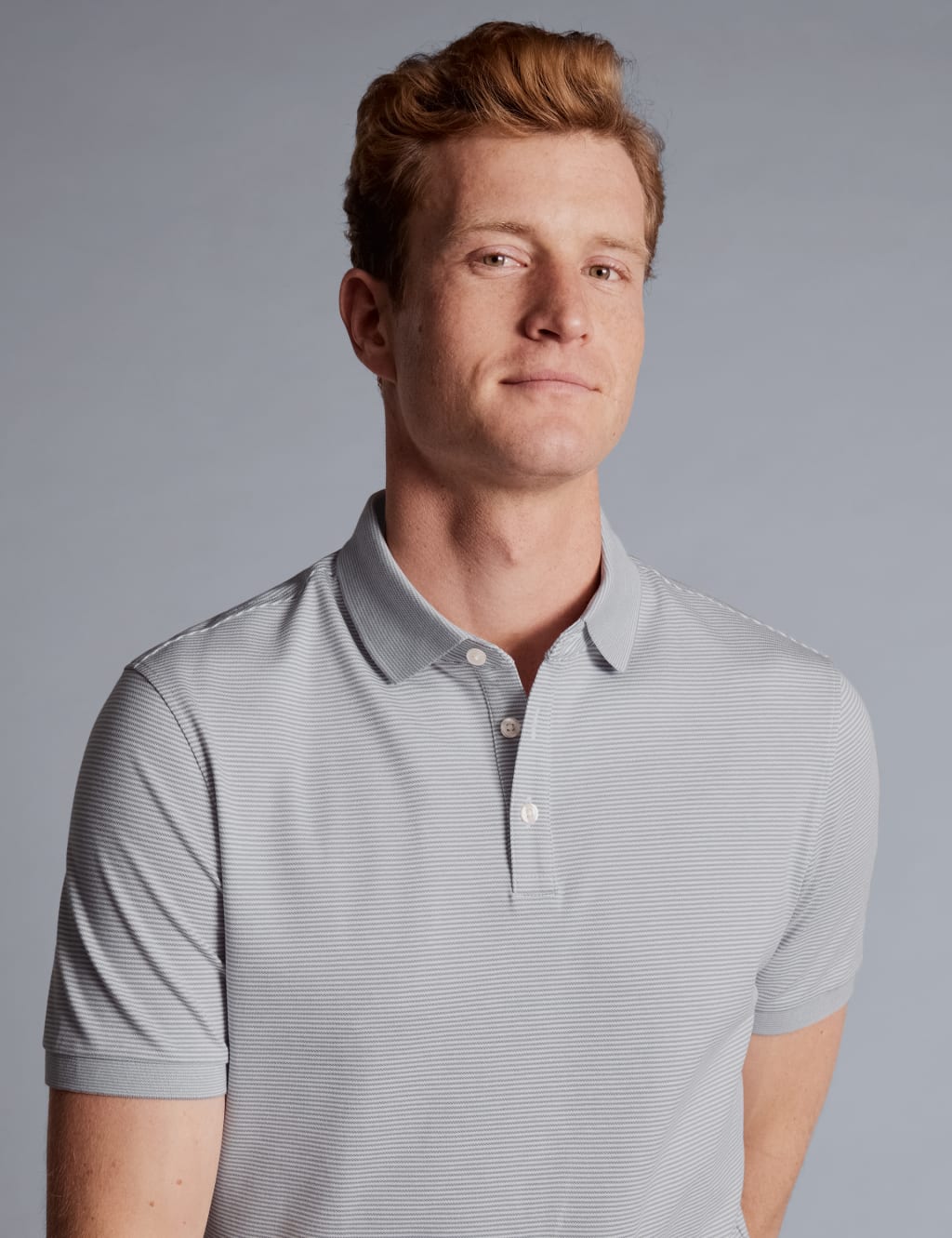 Cotton Rich Pique Striped Polo Shirt image 3
