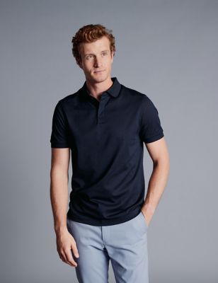 Charles Tyrwhitt Men's Pure Cotton Polo Shirt - Navy, Navy