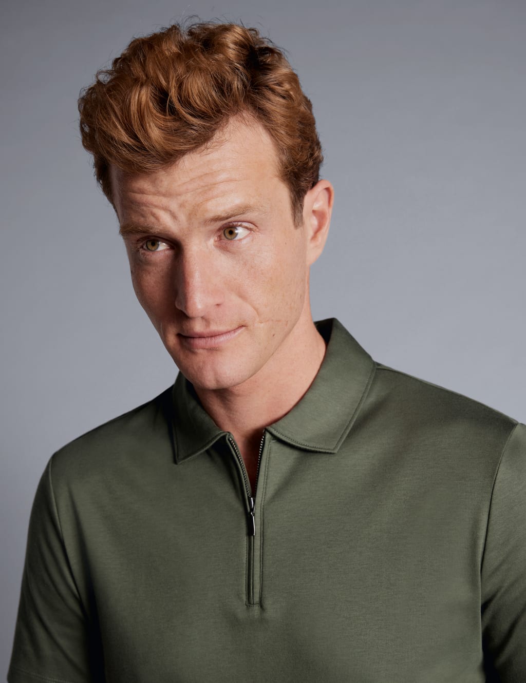 Pure Cotton Jersey Half Zip Polo Shirt image 3