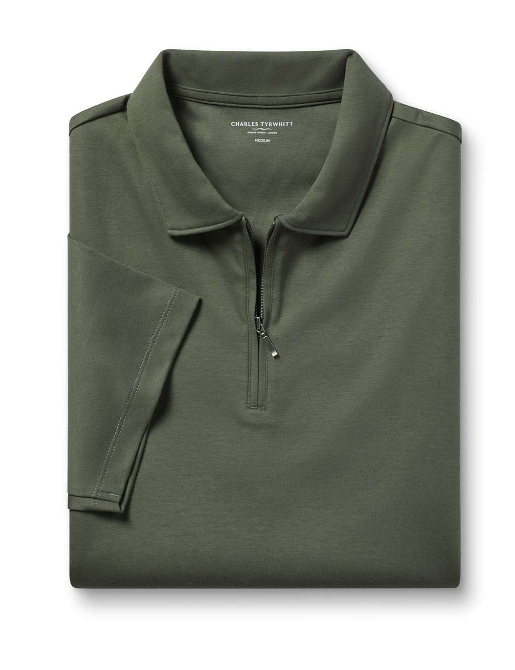 Pure Cotton Jersey Half Zip Polo Shirt image 2