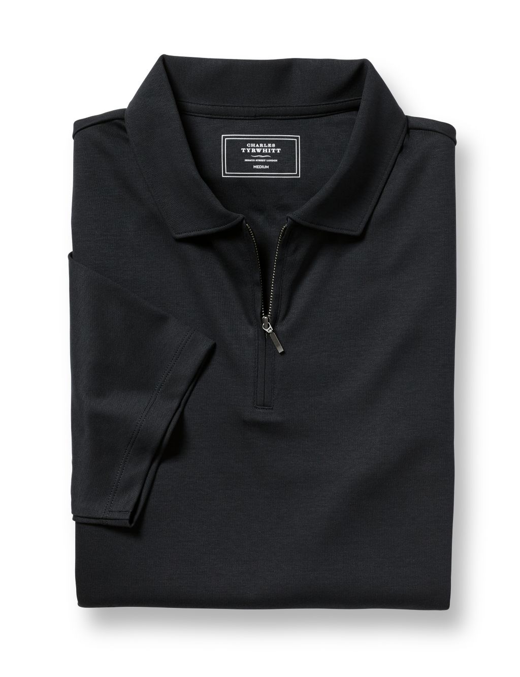 Pure Cotton Jersey Half Zip Polo Shirt image 2