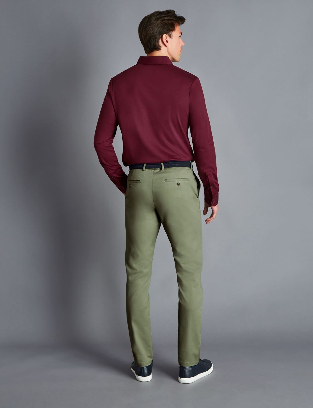 Pure Cotton Jersey Long Sleeve Polo Shirt image 4