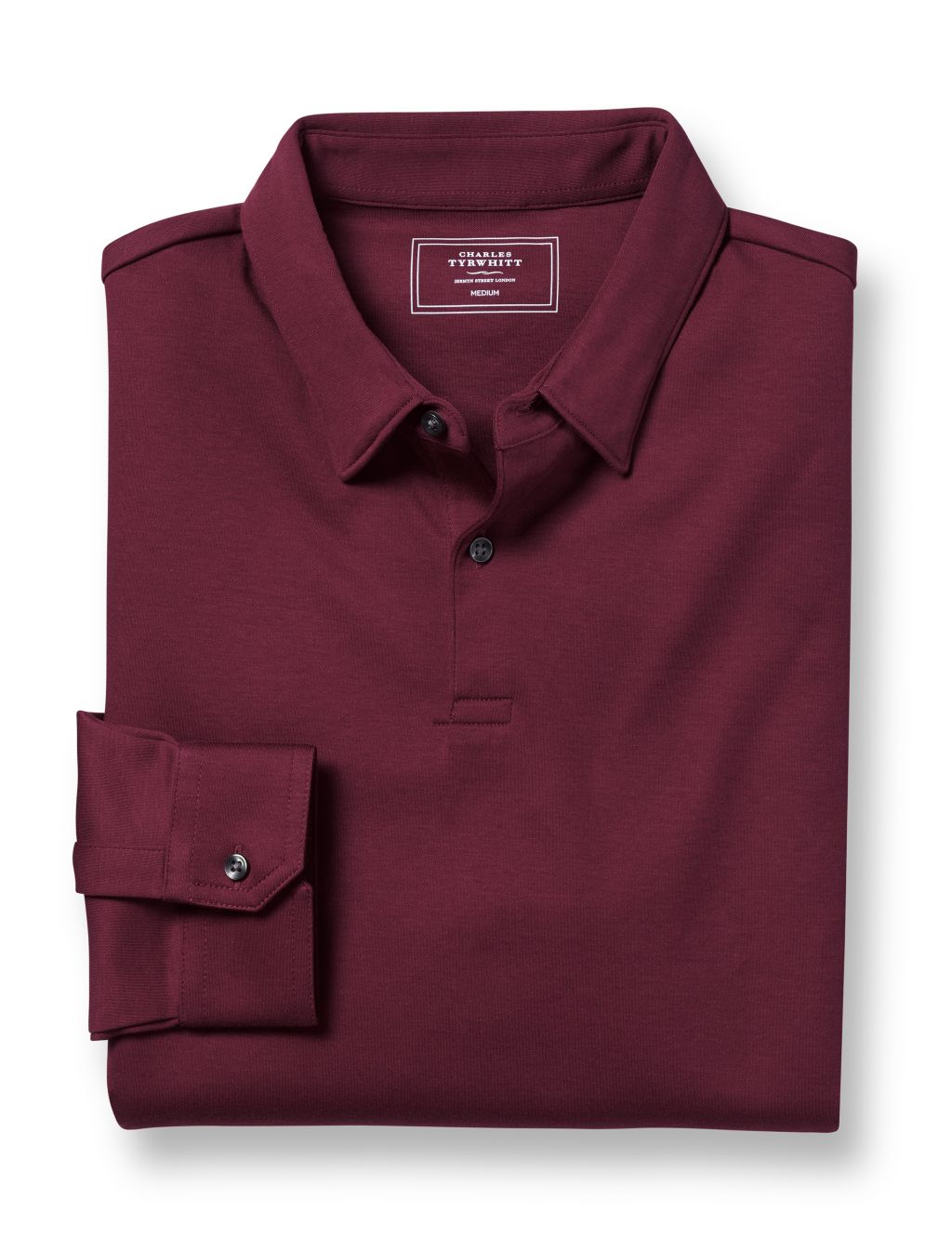 Pure Cotton Jersey Long Sleeve Polo Shirt image 2