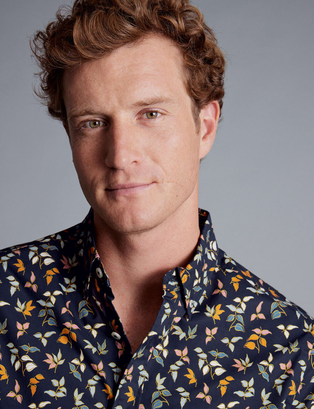 Slim Fit Pure Cotton Leaf Print Shirt image 2