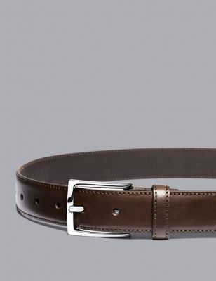 Charles Tyrwhitt Mens Leather Smart Belt - 32 - Brown, Brown