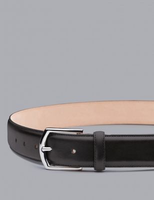 Charles Tyrwhitt Mens Leather Smart Belt - 34 - Black, Black