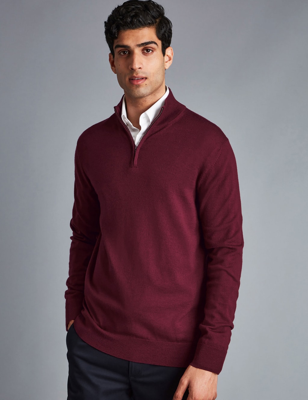 Pure Merino Wool Half Zip Jumper image 1