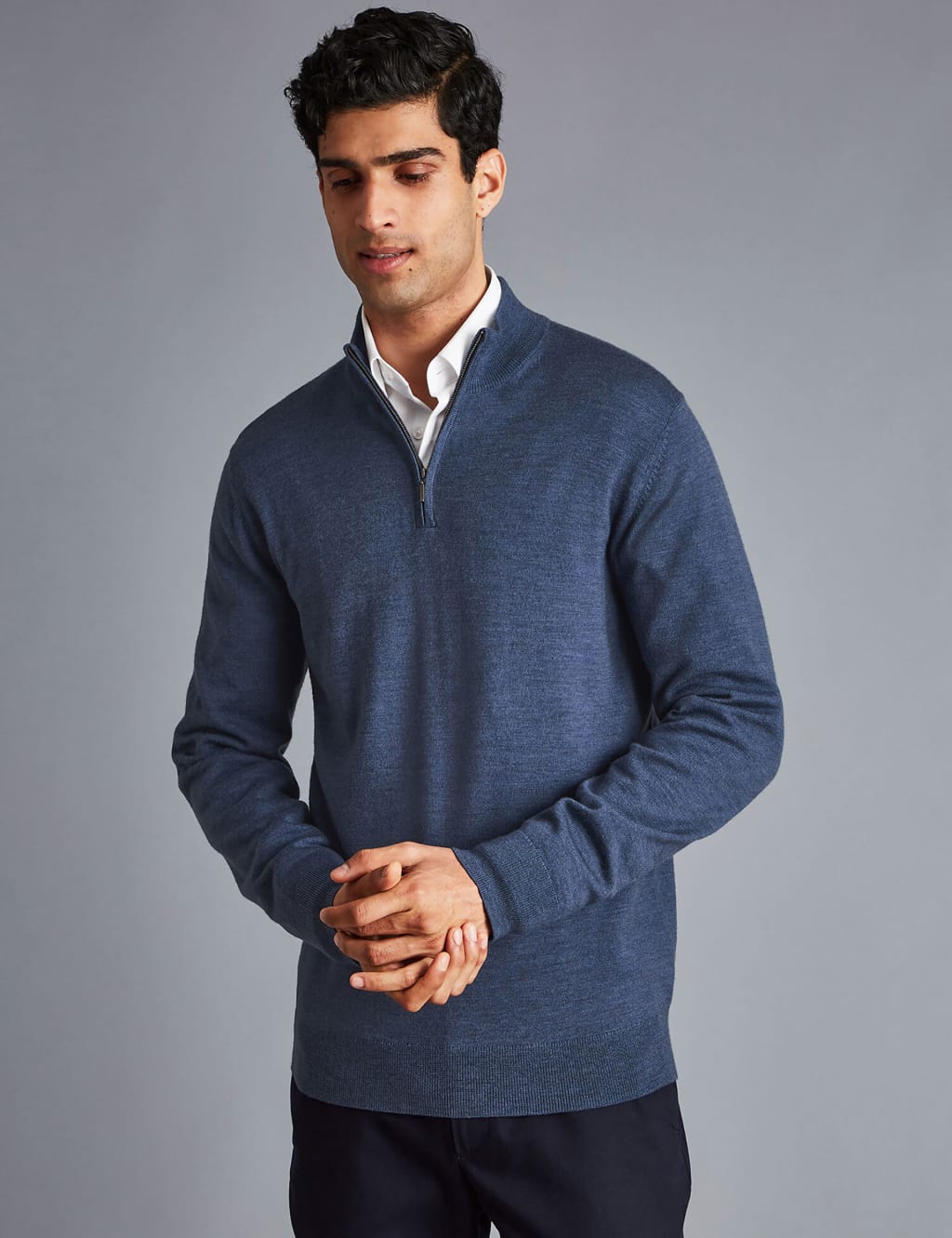 Pure Merino Wool Half Zip Jumper image 1