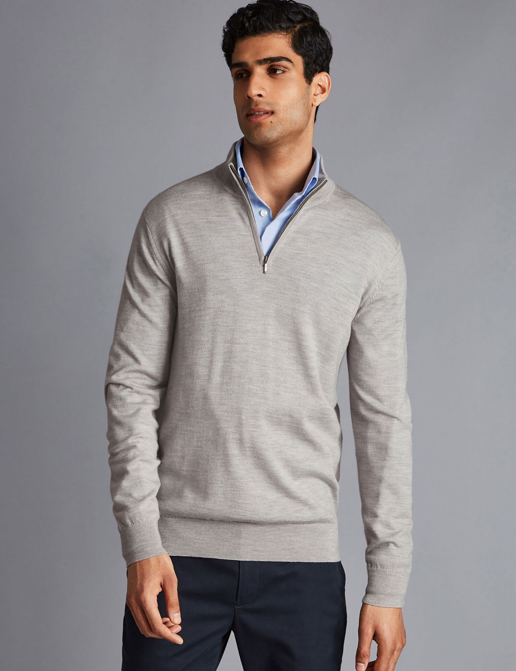 Men's Half-Zip Knitwear Available at M&S
