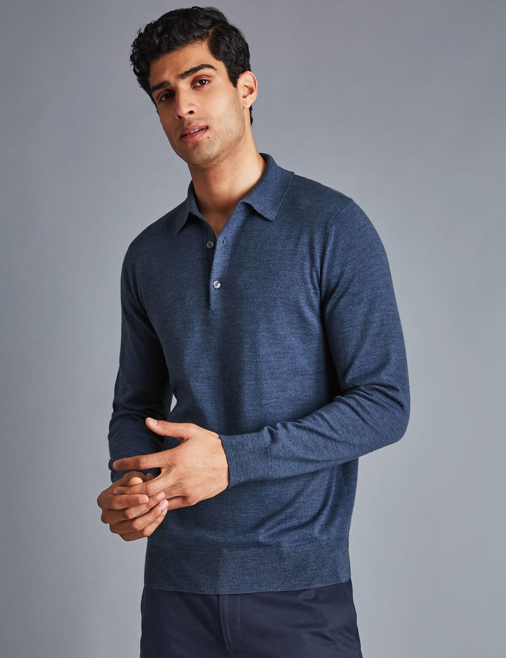 Pure Merino Wool Polo Neck Jumper image 1