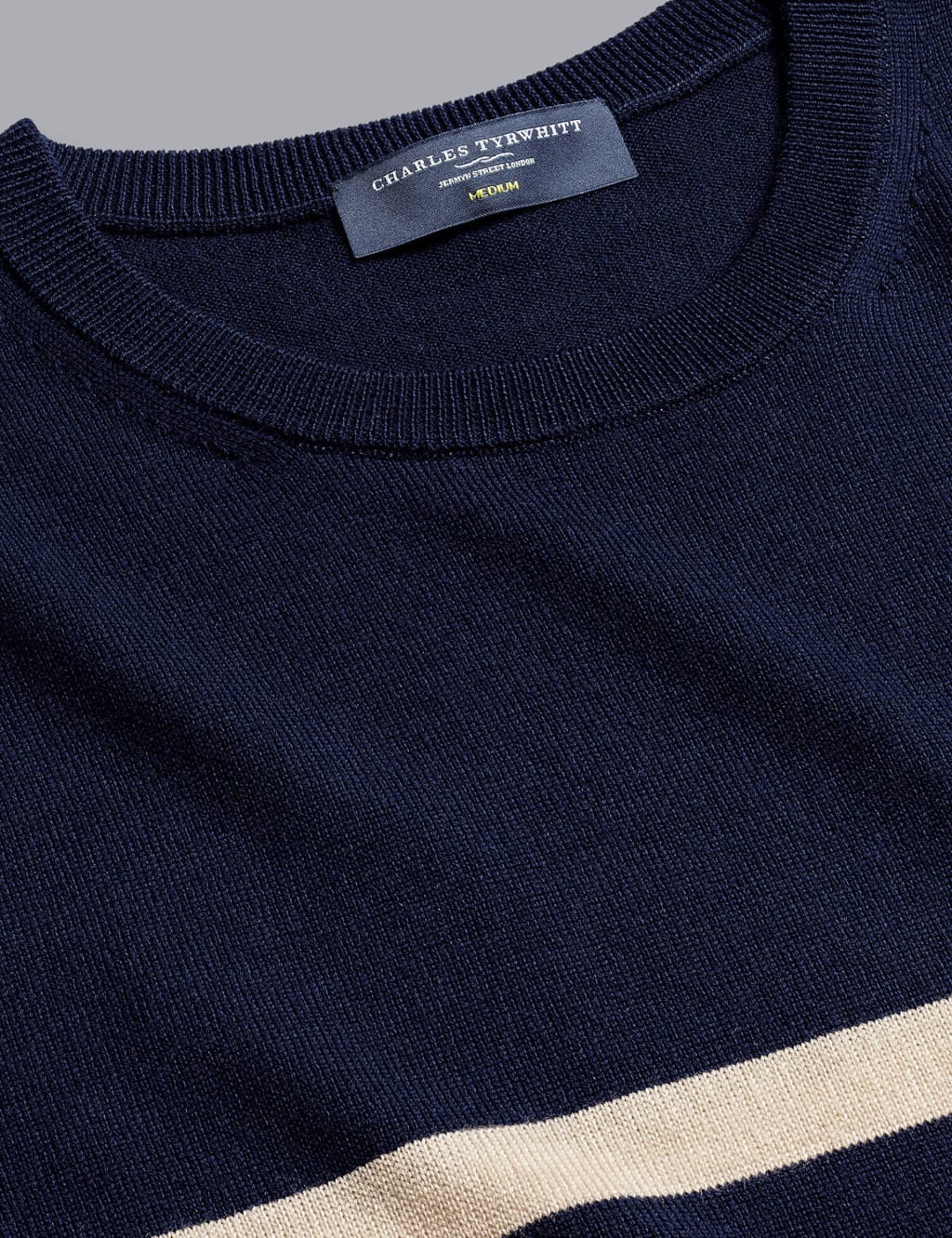 Pure Merino Wool Striped Crew Neck Jumper image 4