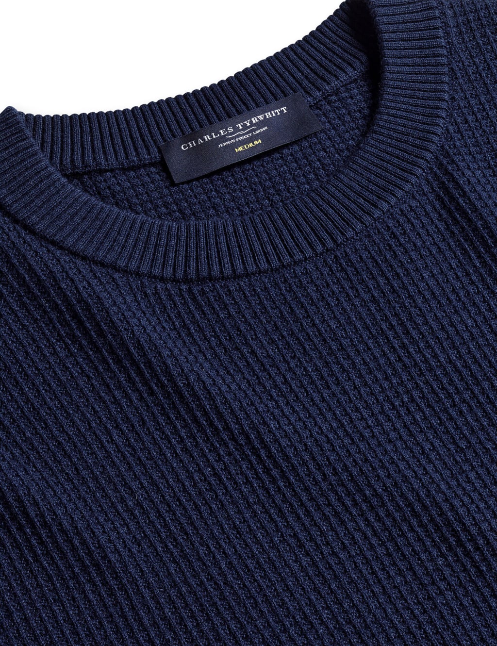 Merino Wool Blend Textured Crew Neck Jumper image 4