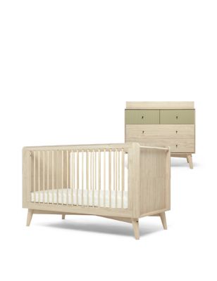 Mamas & Papas Coxley 2 Piece Cotbed Set with Dresser - Brown, Brown