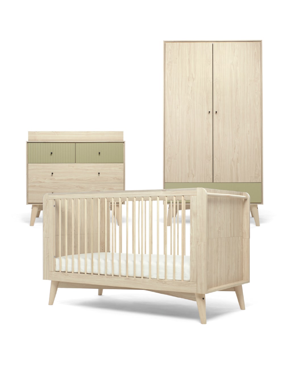 Coxley 3 Piece Cotbed Range with Dresser and Wardrobe