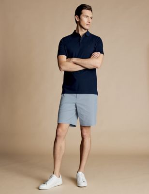 Charles Tyrwhitt Men's Stripe Lightweight Shorts - 30 - Blue Mix, Blue Mix,Grey Mix