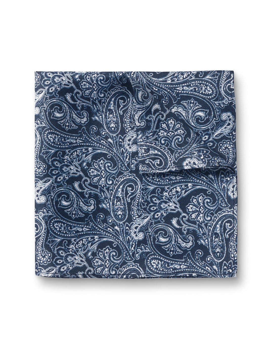 Printed Paisley Pure Silk Pocket Square image 1