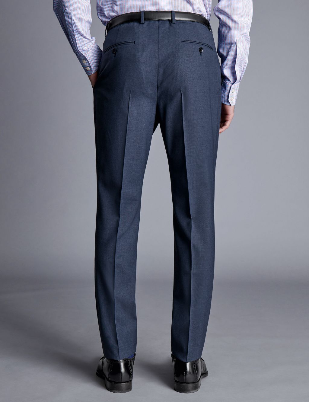 Slim Fit Pure Wool Flat Front Trousers image 2