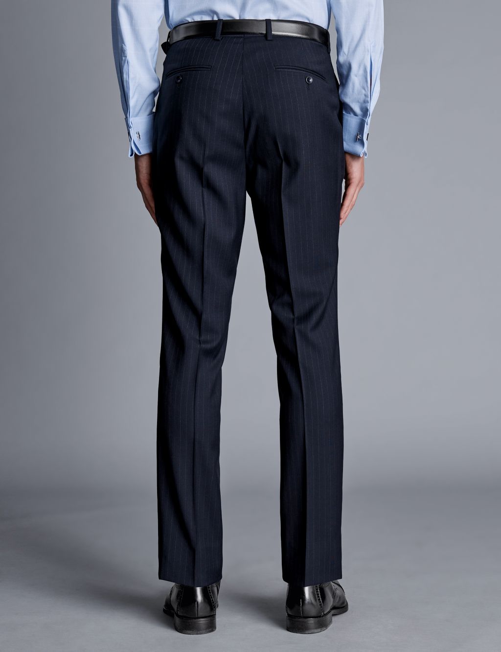 Slim Fit Pure Wool Flat Front Trousers image 2