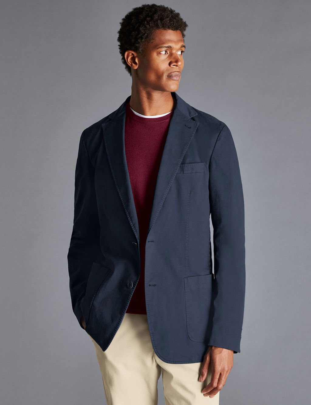 Slim Fit Cotton Rich Stretch Suit Jacket image 2