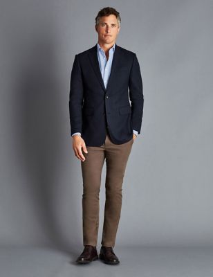 Charles Tyrwhitt Men's Slim Fit Pure Wool Suit Jacket - 36REG - Navy, Navy