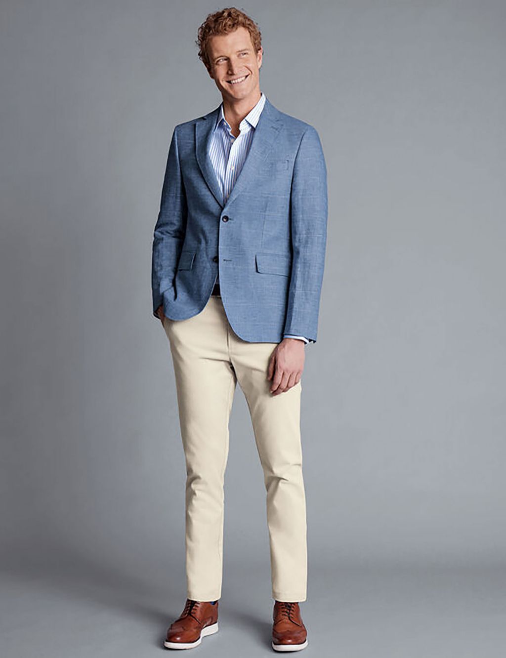 Slim Fit Linen Blend Suit Jacket image 1