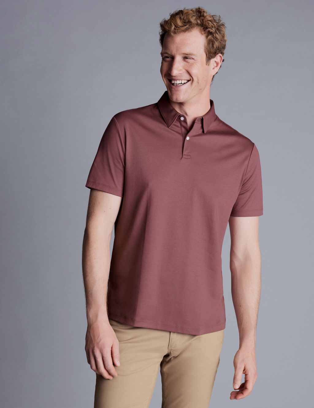 Pure Cotton Button Down Collar Polo Shirt image 1