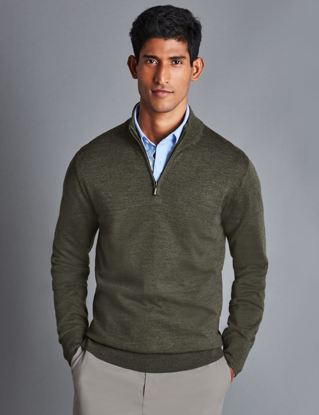 Pure Merino Wool Half Zip Jumper