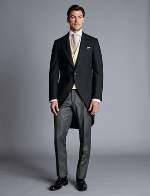 Charles Tyrwhitt Men's Slim Fit Morning Suit Jacket - 36REG - Black, Black
