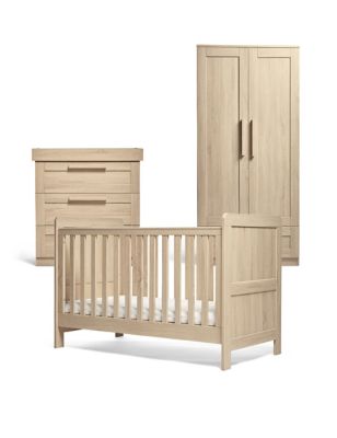 Mamas & Papas Atlas 3 Piece Cotbed Range with Dresser and Wardrobe - Brown, Brown
