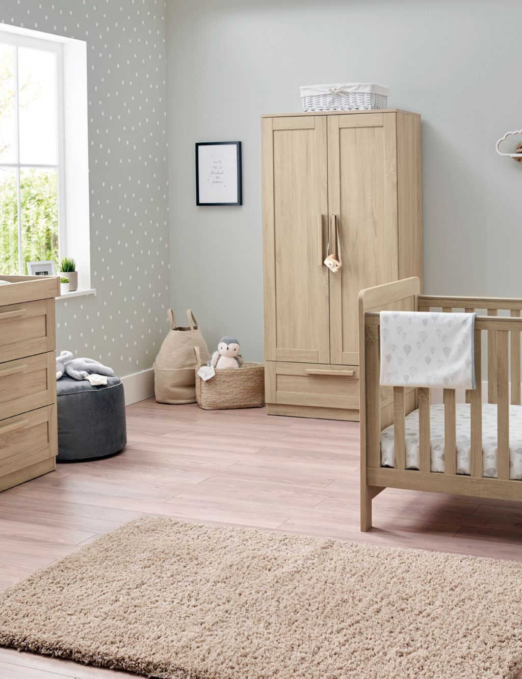 Atlas 3 Piece Cotbed Range with Dresser and Wardrobe image 2