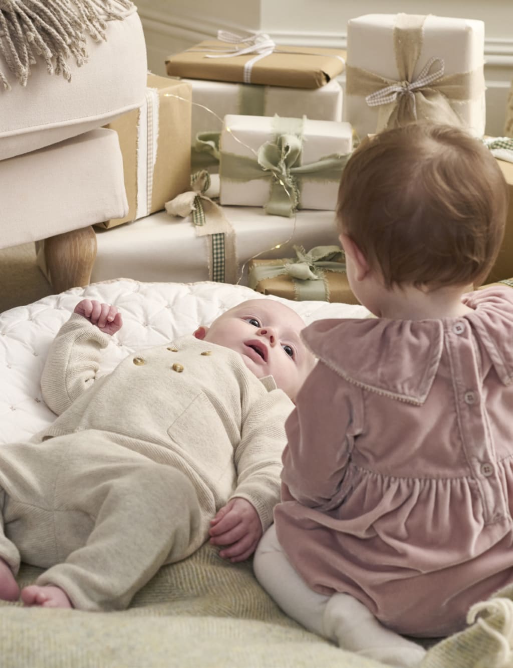 Oatmeal Knitted Top & Leggings Set (0-2 Yrs) image 3