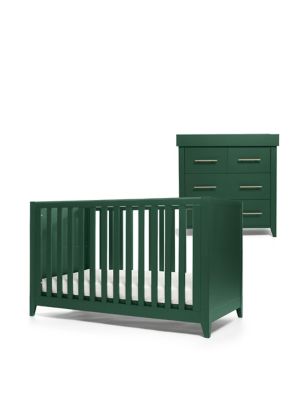 Mamas & Papas Melfi 2 Piece Cotbed Set with Dresser - Dark Green, Dark Green