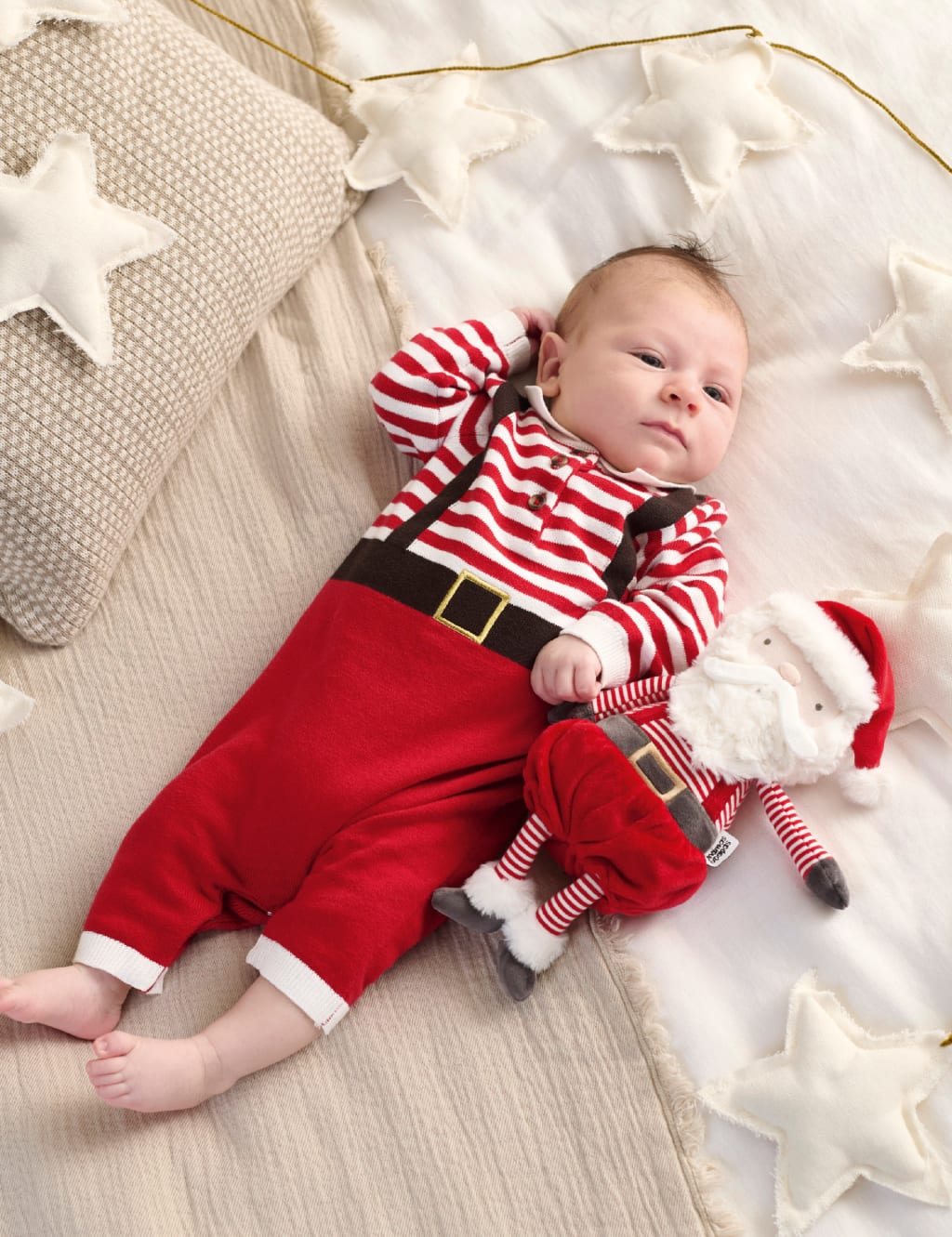 Santa Christmas Knitted Romper (0-18 Mths) image 4