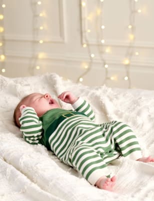 Mamas & Papas Elf Christmas Knitted Romper (0-18 Mths) - UT1M - Green, Green