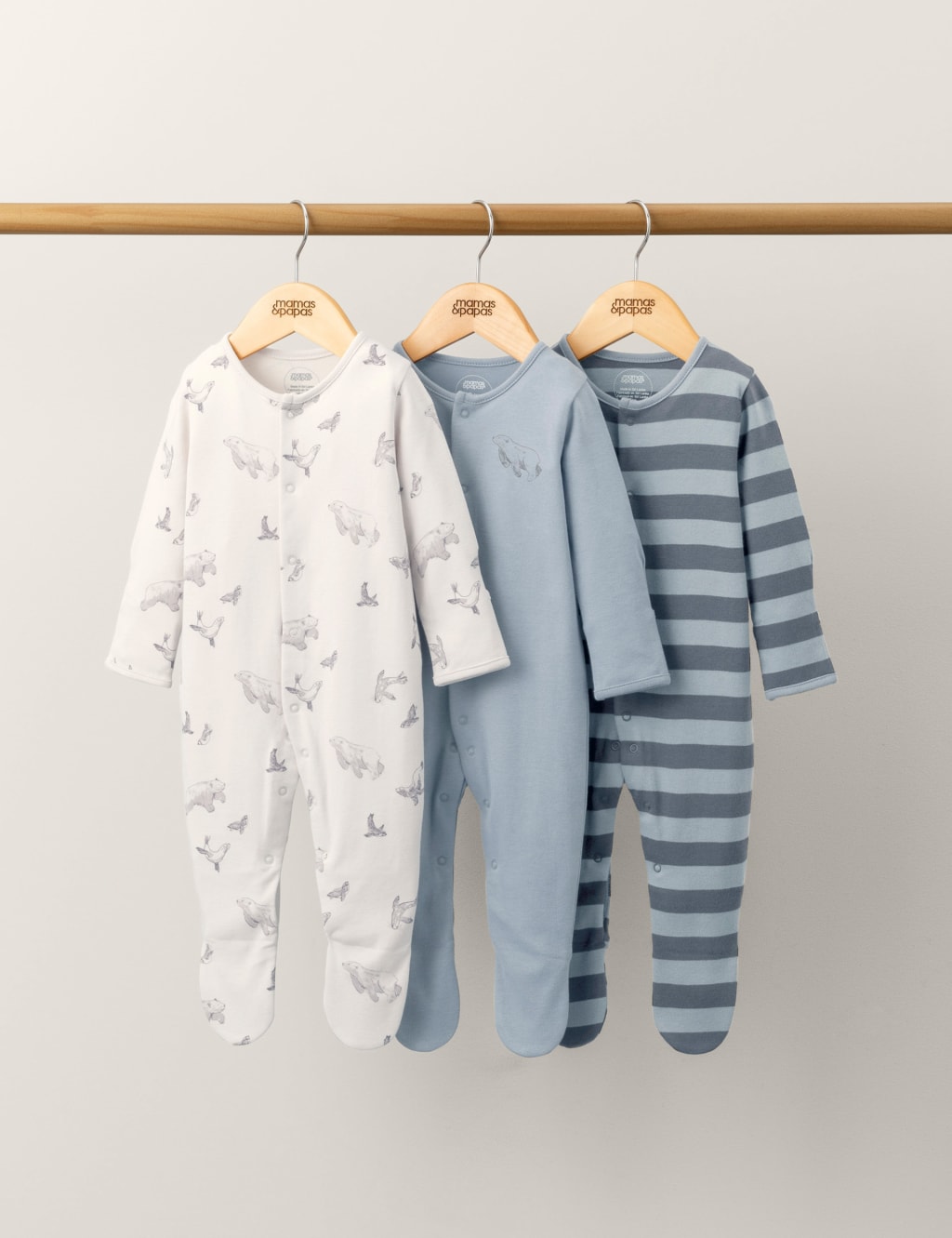 3pk Beneath The Ice Sleepsuits (0-2 Yrs) image 2