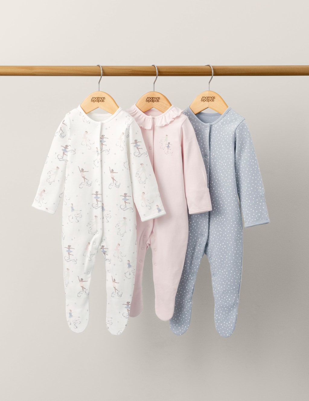 3pk Dancing On Ice Sleepsuits (0-2 Yrs) image 2