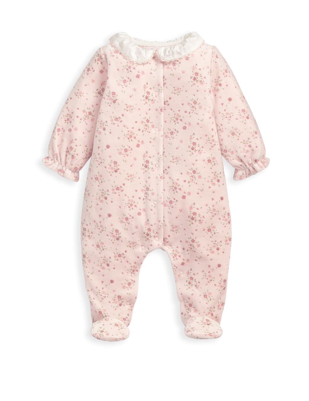 Velour Ditsy Print All in One (7lbs-12 Mths) image 1