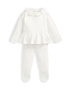 White Frill Knitted Top & Leggings Set (0-12 Mths) | Mamas & Papas | M&S