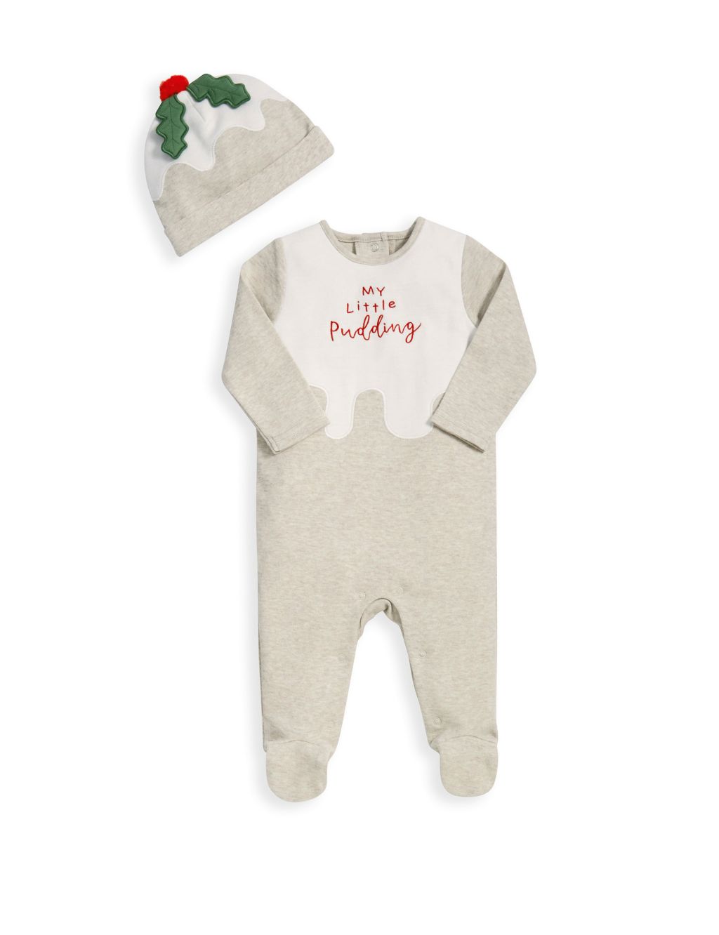 My Little Pudding Christmas All in One & Hat Set (7lbs-12 Mths) image 2