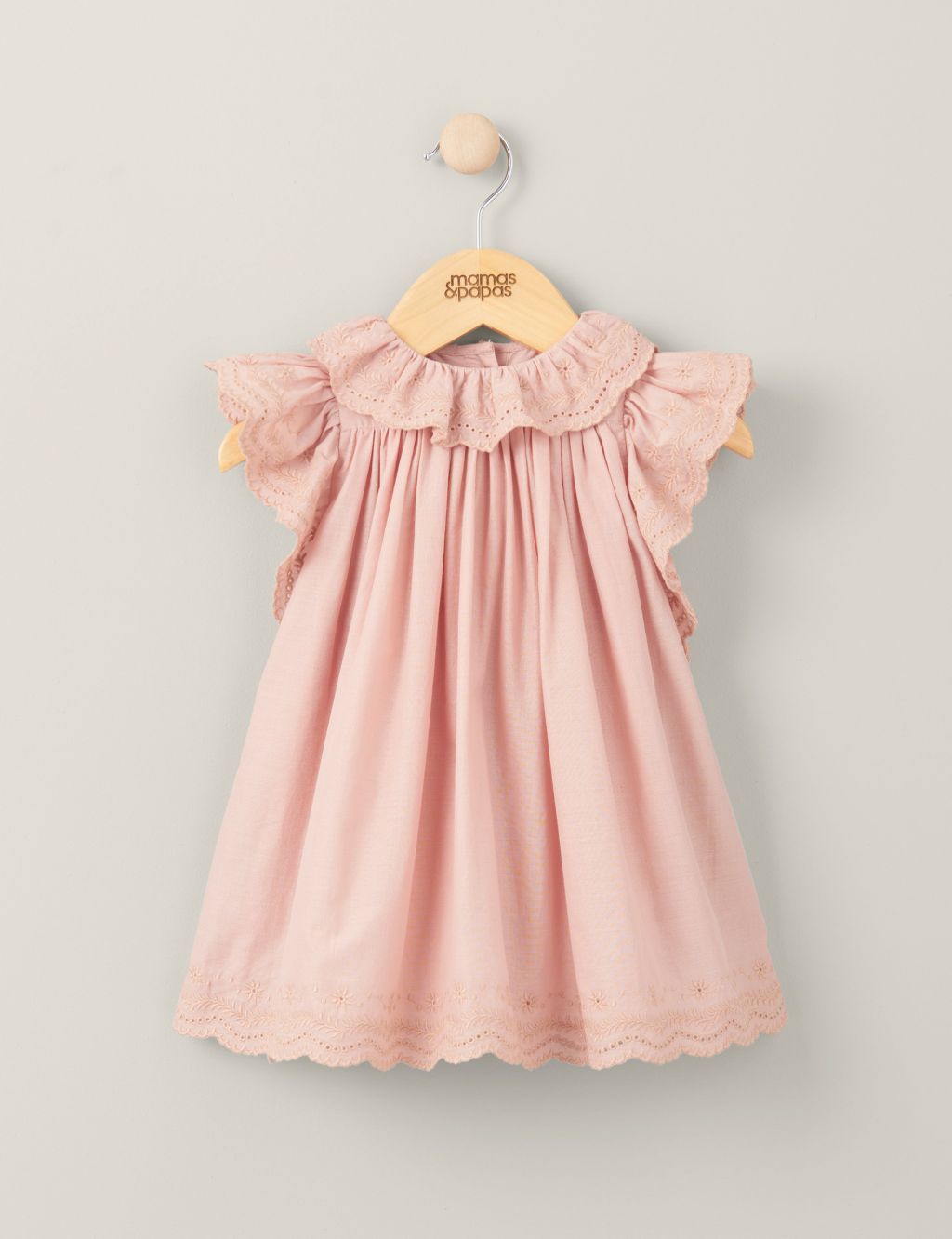 Pure Cotton Broderie Dress (0-3 Yrs)