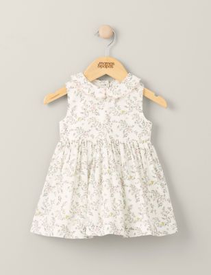 Mamas & Papas Girl's Pure Cotton Floral Dress (0-3 Yrs) - 3-6 M - Multi, Multi