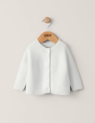 Mamas & Papas Pure Cotton Knitted Cardigan (7lbs-9 Mths) - 0-3 M - White, White