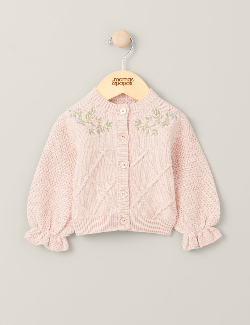 Pure Cotton Floral Embroidered Cardigan (0-3 Yrs)