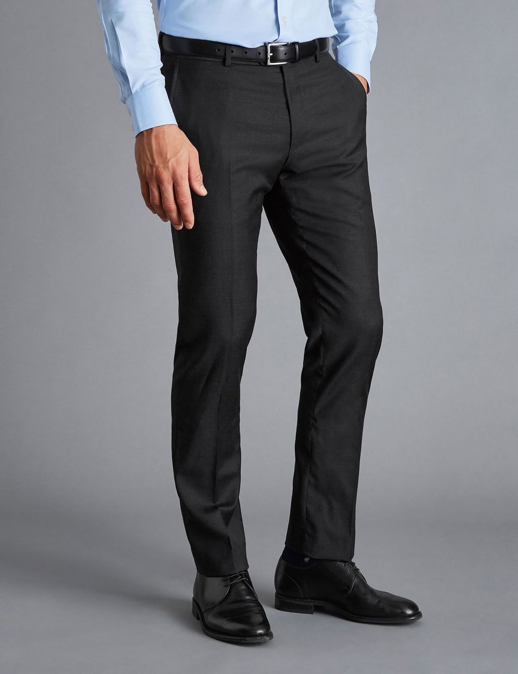 Slim Fit Pure Wool Twill Suit Trousers image 2
