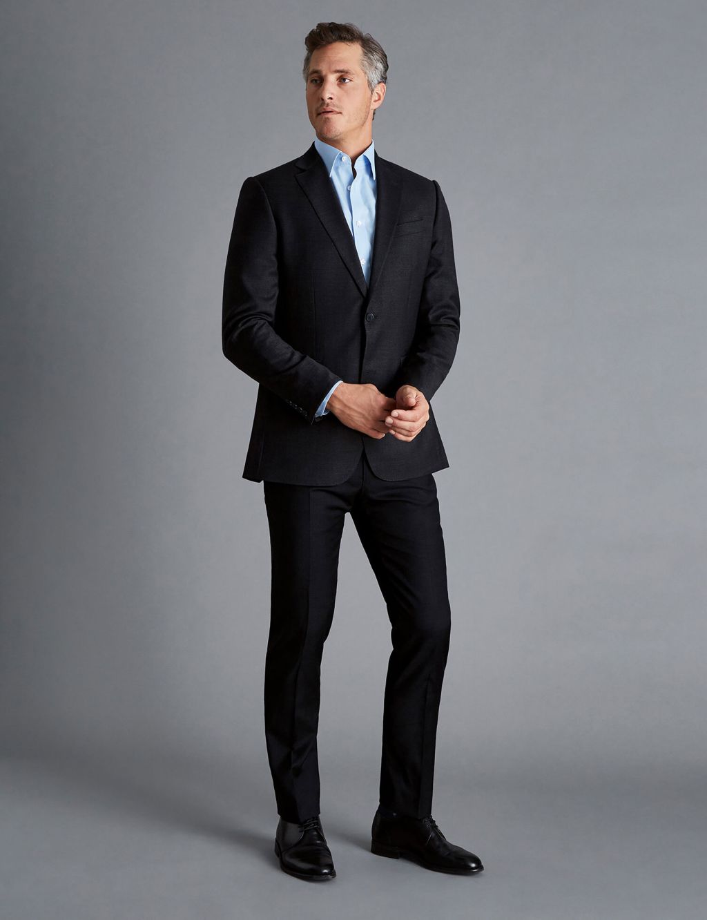 Slim Fit Pure Wool Twill Suit Trousers image 1