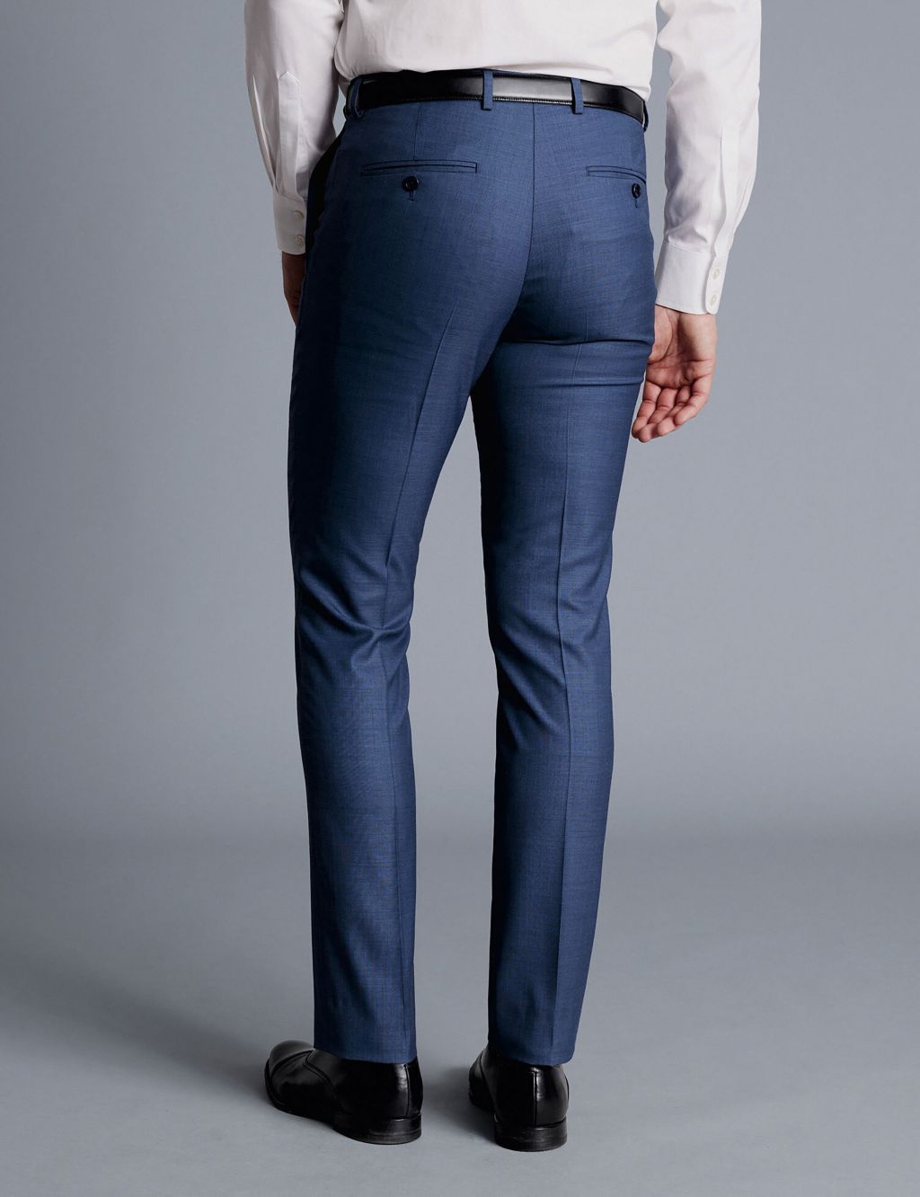Slim Fit Pure Wool Flat Front Suit Trousers image 2