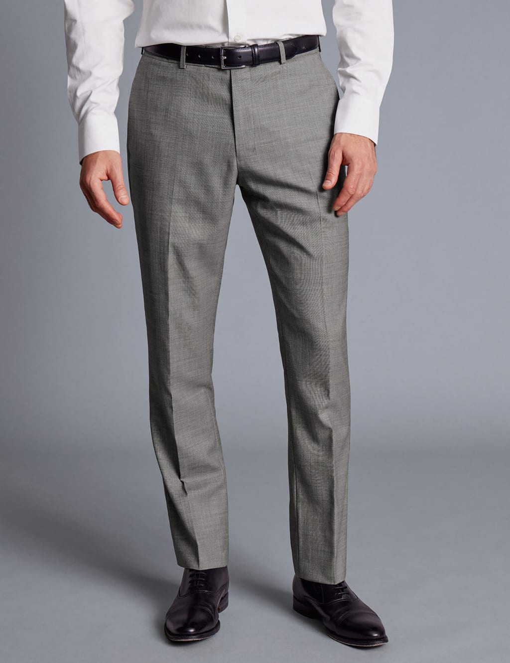 Slim Fit Pure Wool Flat Front Suit Trousers image 1