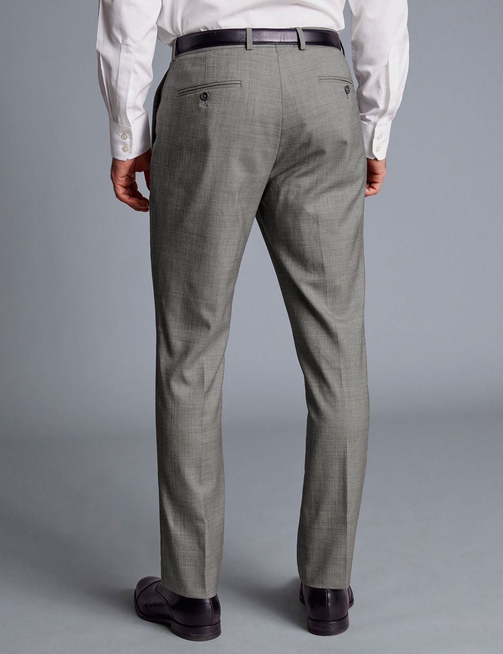 Slim Fit Pure Wool Flat Front Suit Trousers image 2